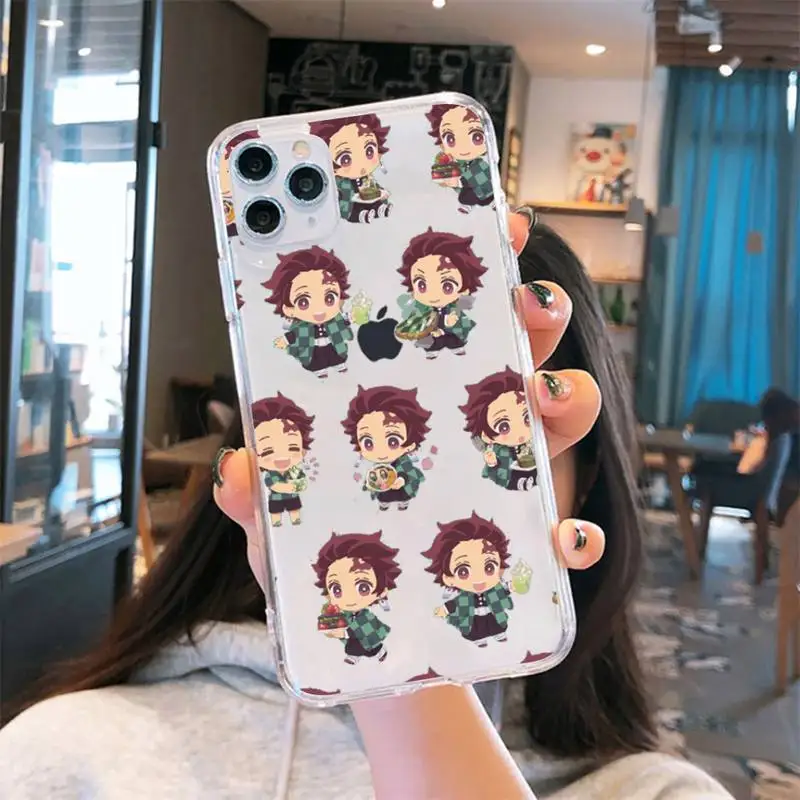 

Kamado Nezuko Kimetsu Demon Slayer Phone Case Transparent soft For iphone 5 5s 5c se 6 6s 7 8 11 12 plus mini x xs xr pro max