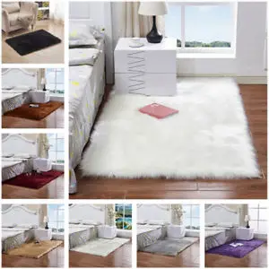 

Shaggy Fluffy Rugs Anti-Skid Area Rug Office Room Carpet Home Bedroom Floor Mat E1