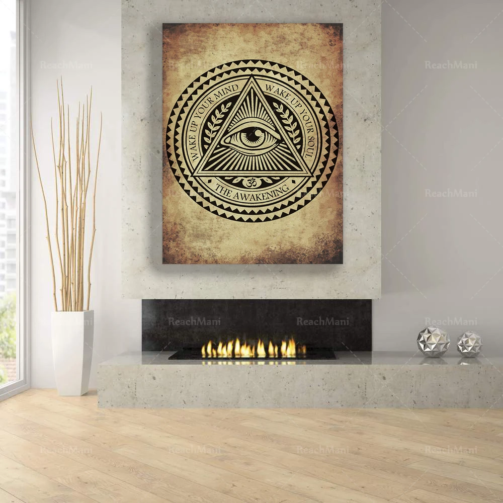 Оккультистический постер с надписью All See Eye подсветкой готическое украшение