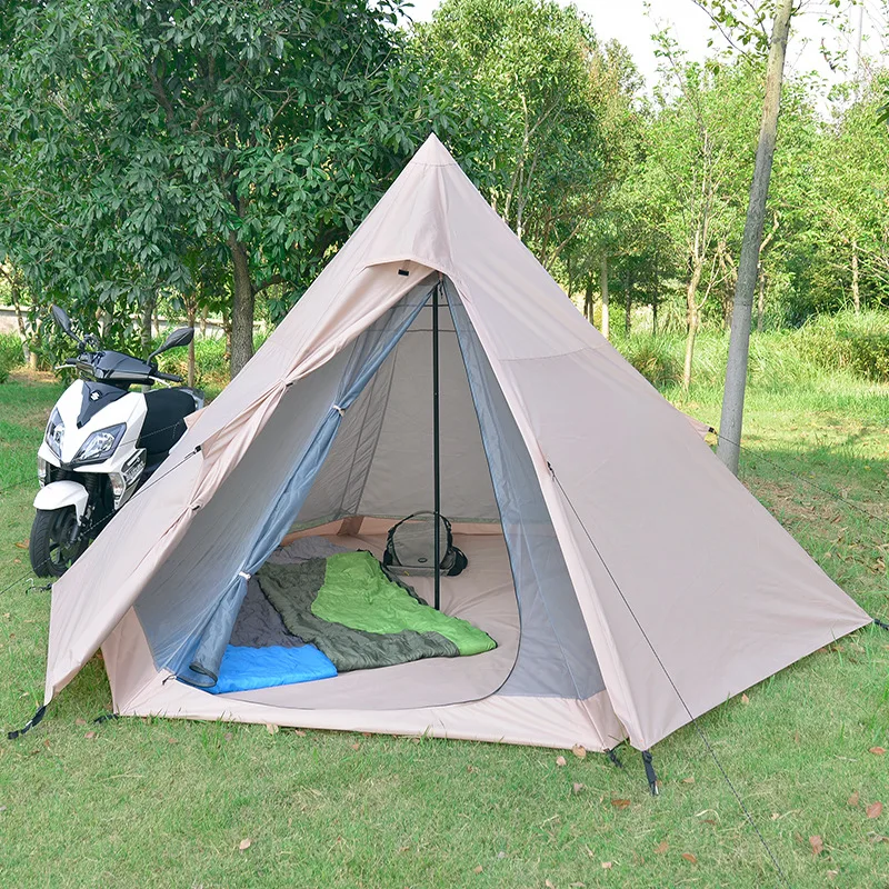 

5 People Family Travel Tent Outdoor 150D Oxford Cloth Sunscreen Indiana Pyramid Picnic Camping Tent Holiday Party Equipment