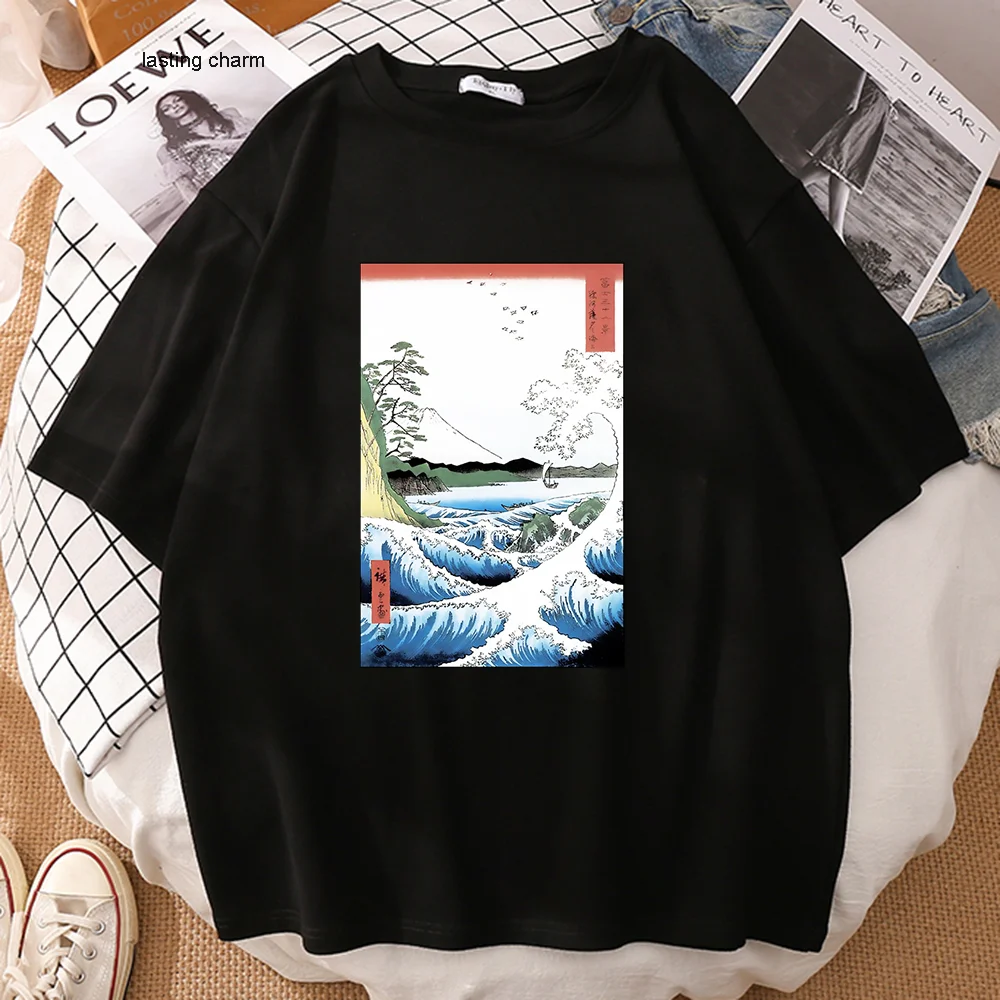 

Lar Golf Lacape Pattern T-shirt Brand Sho Mouw Men T-shirts Punk Hip Hop T-shirts Vine Crewne Tops Streetwr