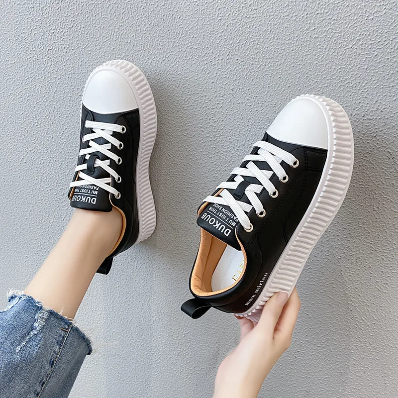 Fall 2021 new breathable white shoe female han edition ins tide sandals increased thick bottom loafers BF - 009