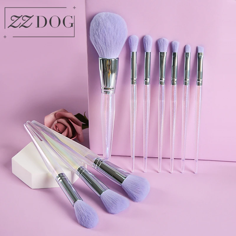 

ZZDOG 10Pcs Professional Makeup Brushes Set Natural Hair Powder Eye Shadow Blusher Blending Cosmetics Beauty Tools Kit Amethyst