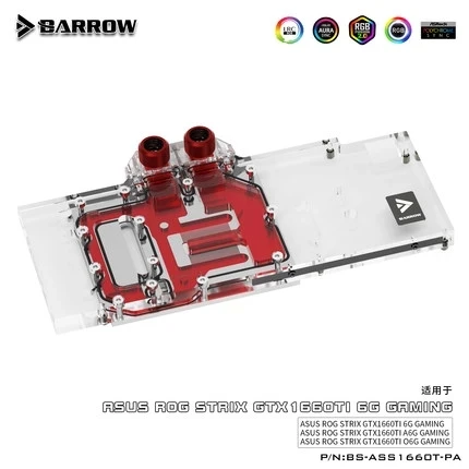 Водяной блок Barrow GPU для ASUS ROG STRIX GTX 1660TI 6G/A 6G/O 6G GAMING VGA Cooler 5 В 3PIN M/B BS ASS1660T PA|Кулеры и