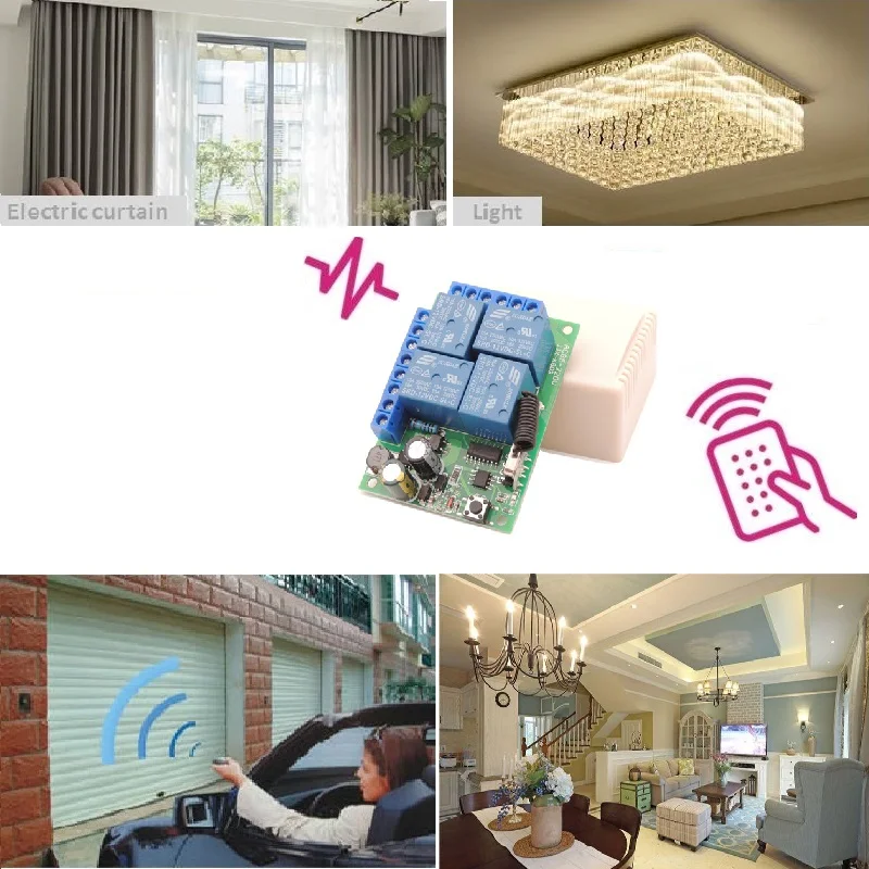 Пульт дистанционного управления Wenqia беспроводной Реле для гаража лампы