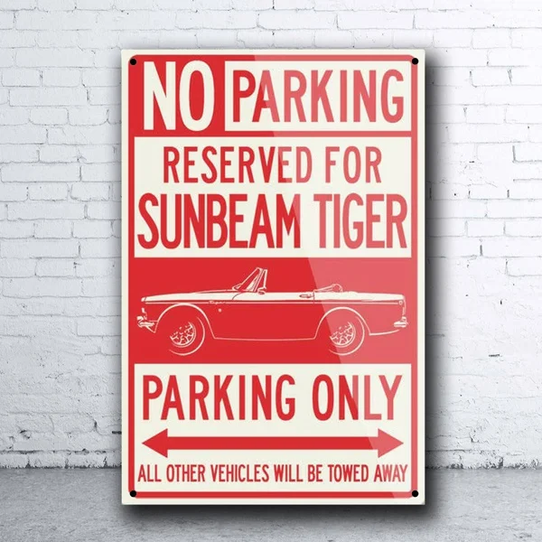 

Sunbeam Тигр запасной трансформер парковка только британский автомобиль металлический жестяной знак Ретро жестяная пластина знак настенное И...