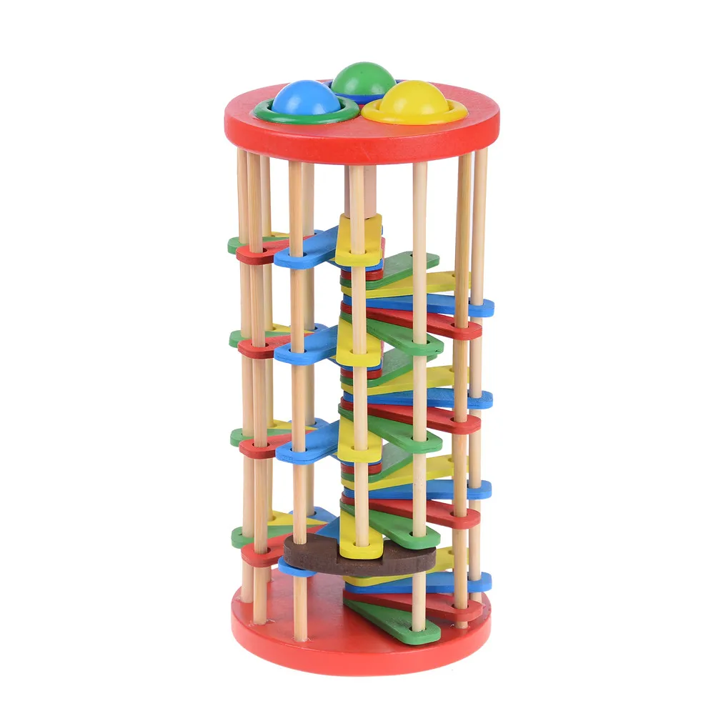 

Pound and Roll Wooden Tower with Hammer Knock the Ball Rolling Off Ladder Baby Toys High Quality 100% Brand New