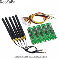 stage light 2 4ghz wireless dmx512 transmitter receiver 2 in 1 pcb modules board with antenna led controller wifi receiver