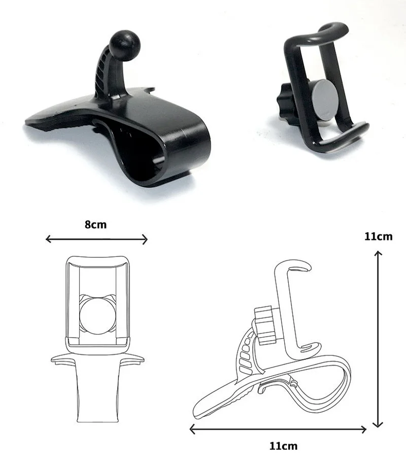 car phone holder dashboard sun visor clip mount spring snaps stand 360 rotation auto universal gps mobile phone bracket free global shipping