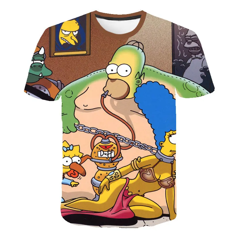 

Summer new style anime cartoon top 3D printing children's T-shirt casual wear round neck 4T-14T