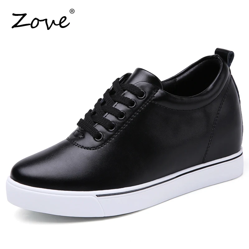 Женская обувь на плоской платформе ZOVE повседневная из натуральной кожи толстой