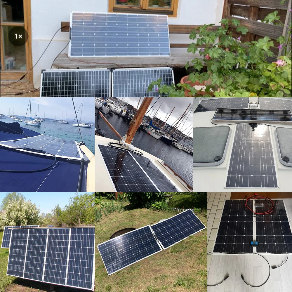 

250w Solar panel kit 2pcs 120w flexible cell Controller extension cable 2 sets of photovoltaic connectors for 12V 24V battery