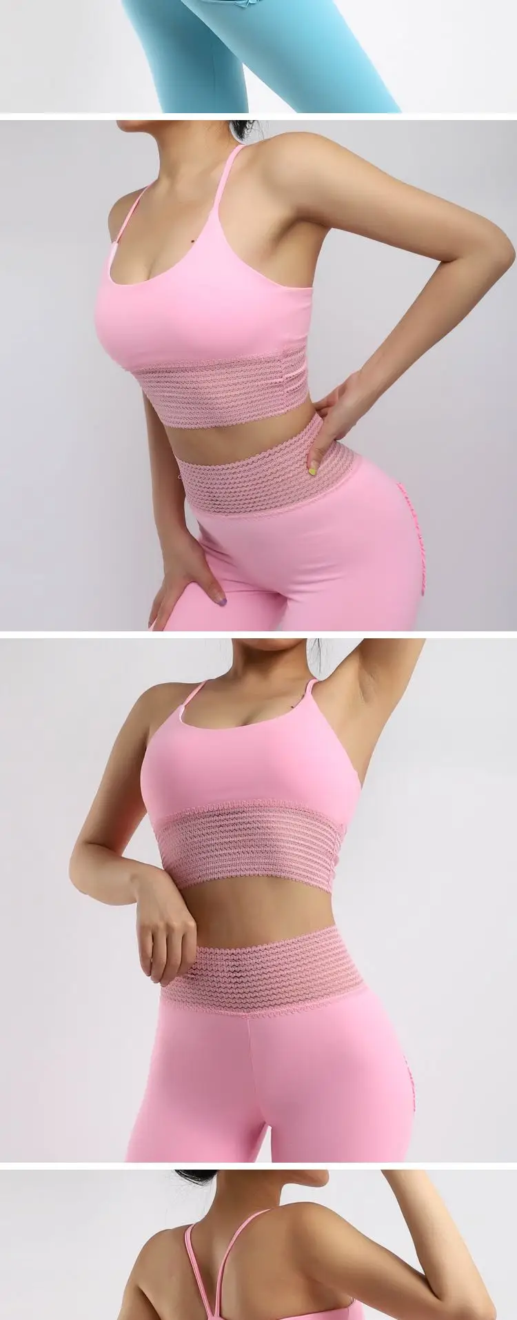 Imlario New Sports Bra Lake Blue Exercise Yoga Tank Racerback Medium Support Workout Tops Absorb Sweat Women Active Sportswear