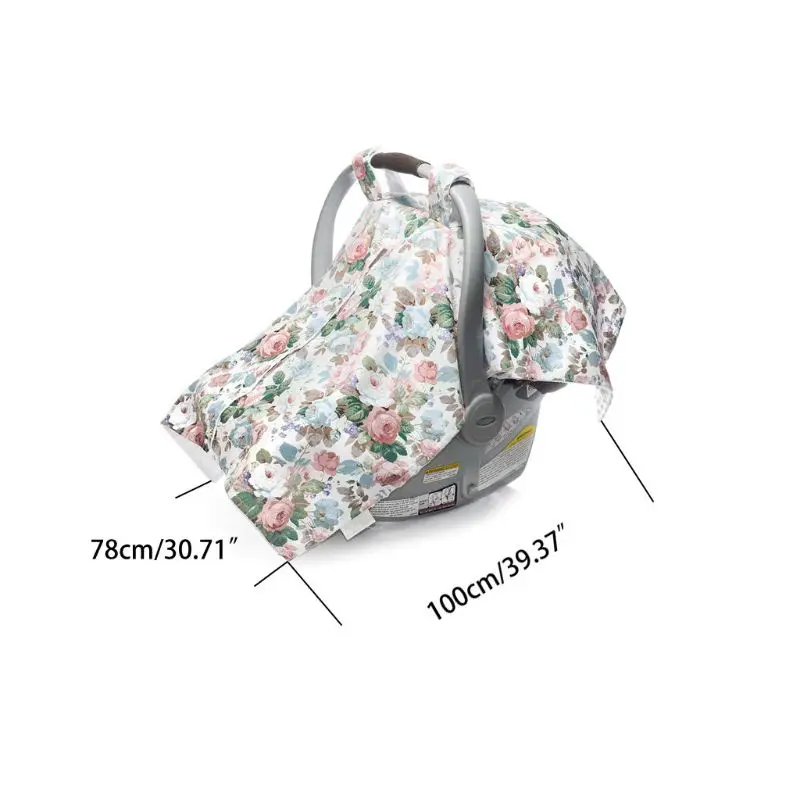 

Baby Nursing Cover Cotton Sun Shade Cloth Breathable Muslin Baby Car Canopy Infant Car Seat Canopy for Newborn Boy Girl