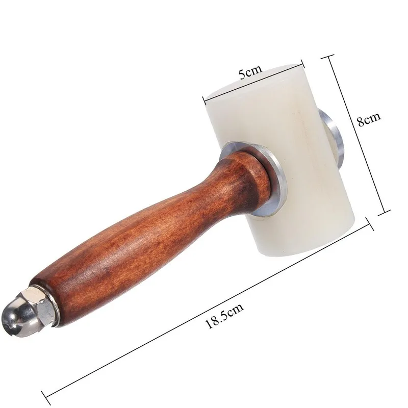 Ручной T тип кожа деревянная ручка молотка нейлон резьба молоток/DIY установка