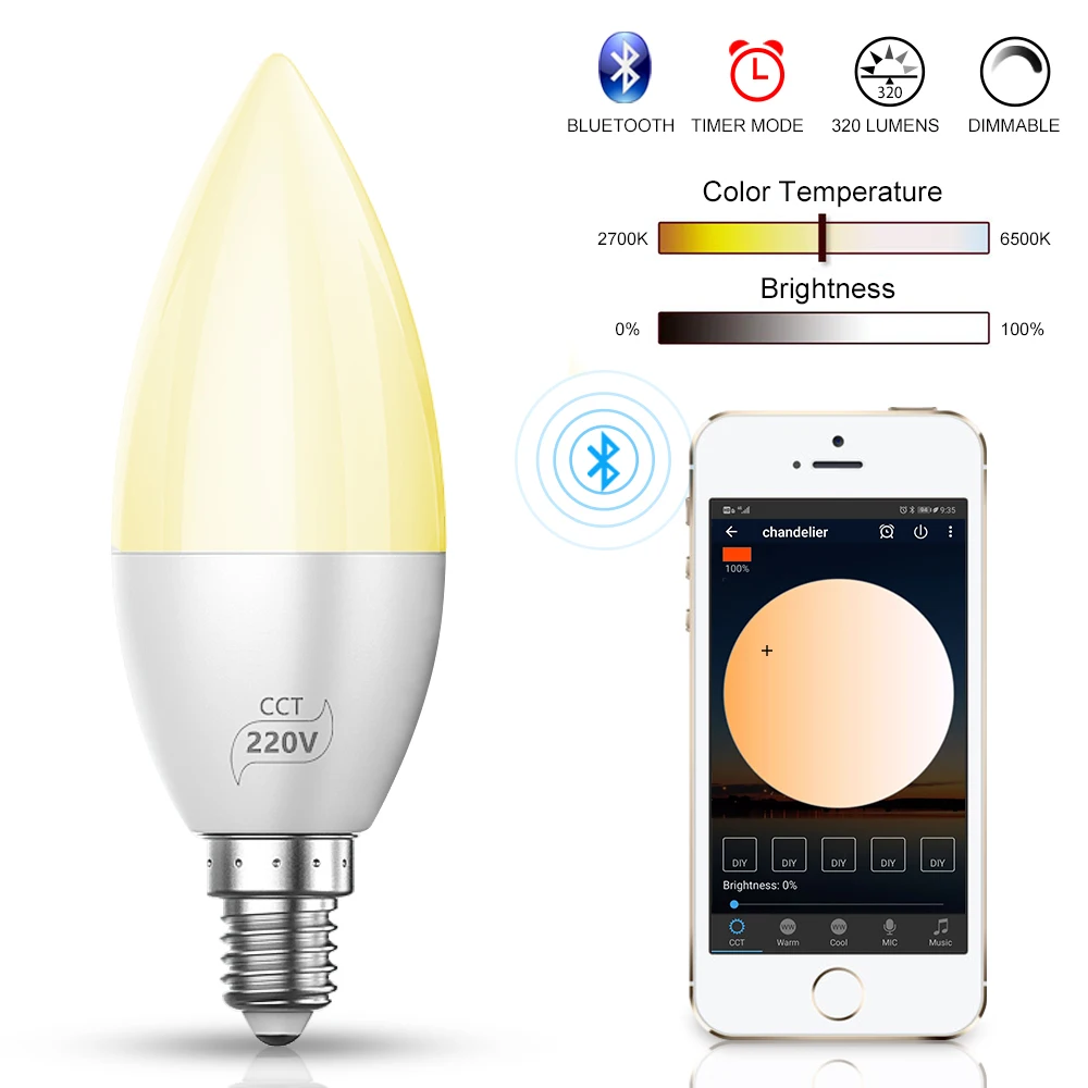 4 мегапиксельный Bluetooth контроллер приложения светодиодный диммер светильник в