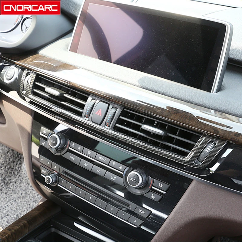 Углеродное волокно стиль центральная консоль Кондиционер Выход отделка полосы