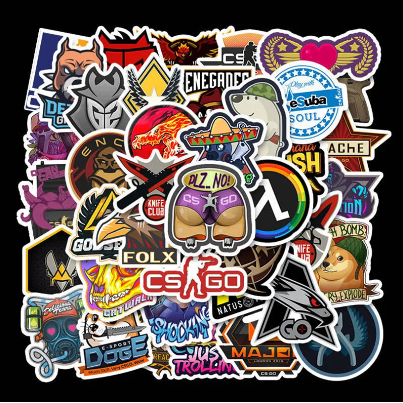 

50 pcs Shooting game counter-strike Graffiti Waterproof Skateboard Travel Suitcase Phone Laptop Luggage Stickers Cute Kids