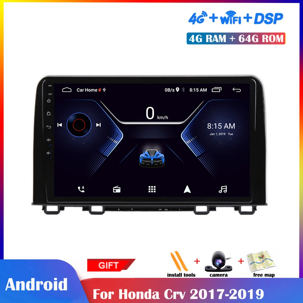 

Мультимедийный плеер 10,1 дюймов Android для Honda Crv 2017-2019 автомобильное радио стерео GPS навигация DSP IPS сенсорный экран Wifi головное устройство