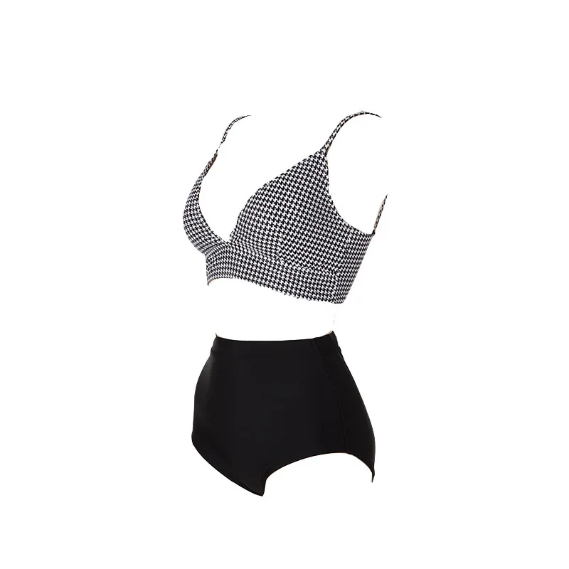 

The New Swimsuit Women's Chimbird Grid Sexy Little Fragrance Classic Split Bikini High-waisted Hot Spring Swimsuit Asian Beach