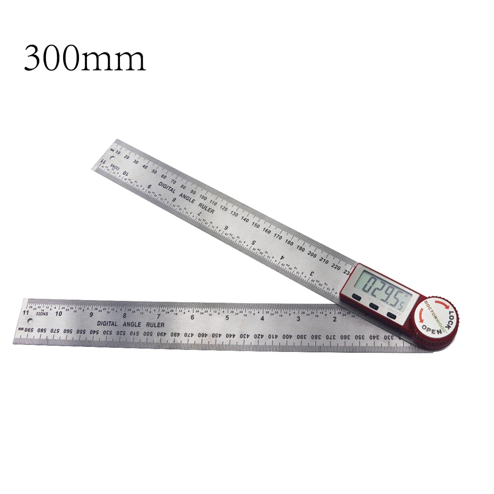 

Цифровая линейка 0-300 мм, измерительная линейка, удерживает измерение на 360 °, измерение обратного хода, шкала высокой четкости + линейка 2 в 1