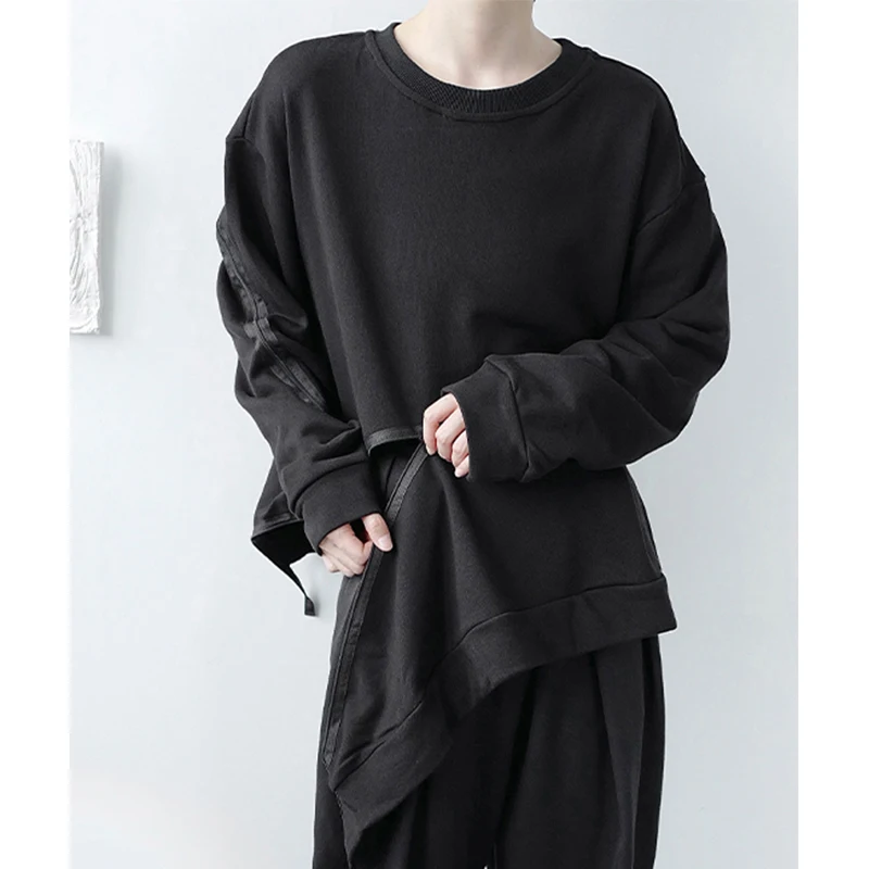 

Мужской свободный свитер на молнии, с круглым вырезом, в японском стиле