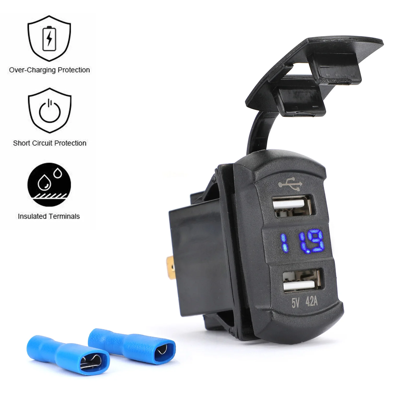 Автомобильное зарядное устройство Artudatech UTV ATV двойной USB переключатель 5 В 4.2A