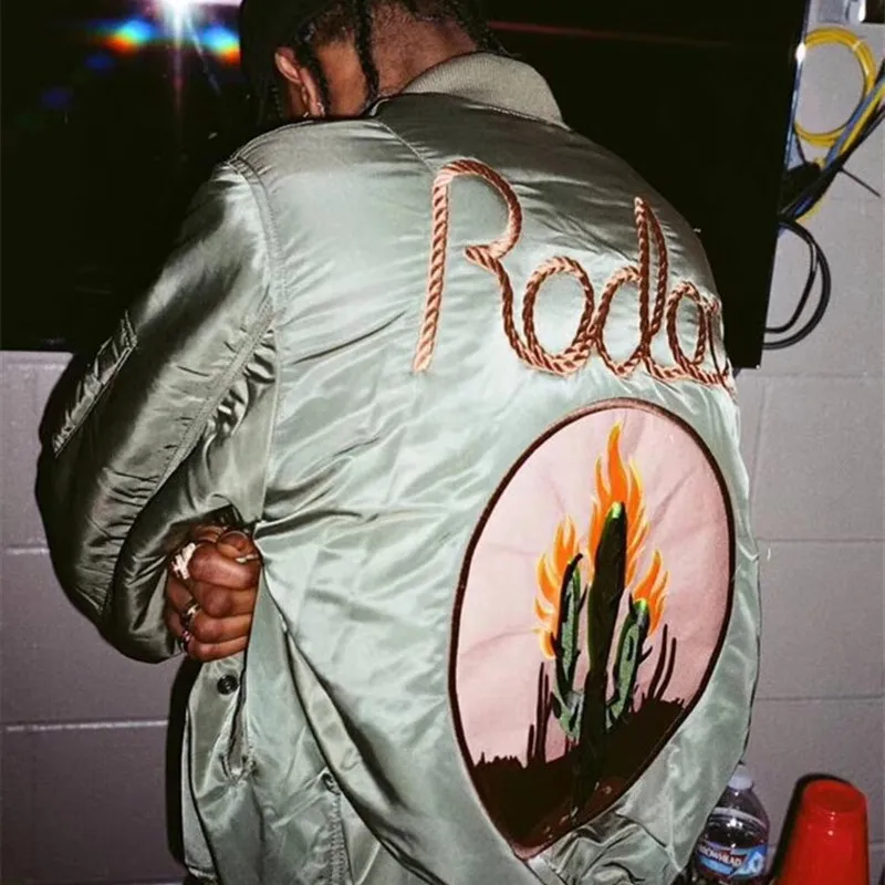 Принтом Трэвиса Скотта AstroWorld Курточка Бомбер куртка Для мужчин 1:1 высокого