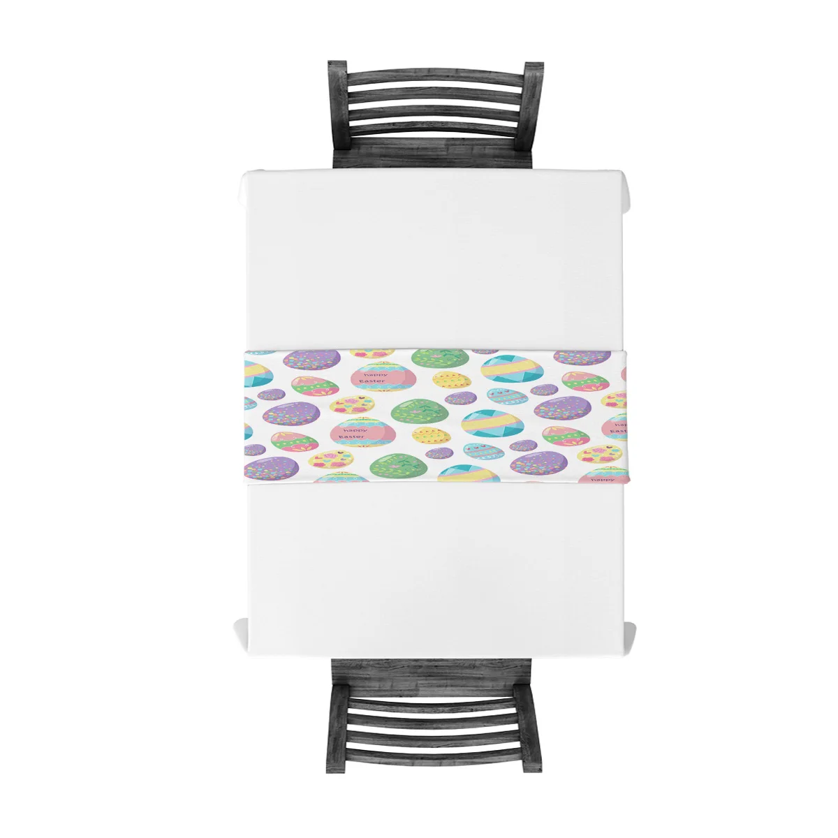 Маленькие милые счастливые пасхальные яйца настольные скатерти с флагом