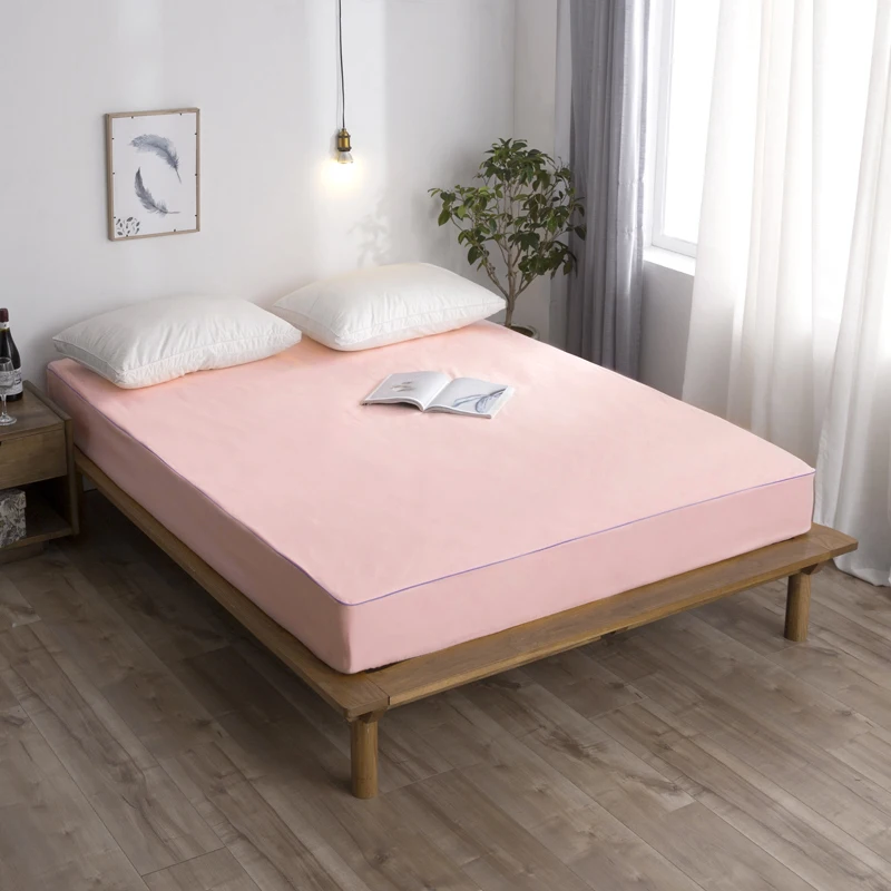 Водонепроницаемый эластичный простынь из 100% полиэстера, чистое постельное белье.