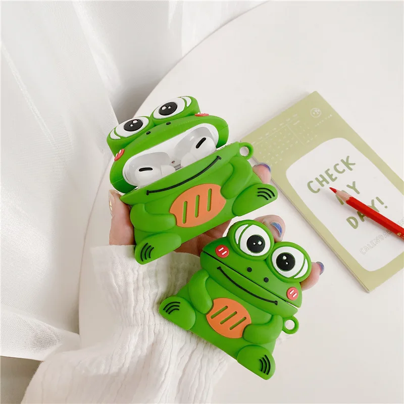 Чехол хлеб лягушка 3D для Airpods Pro Милые силиконовые аксессуары Bluetooth наушники