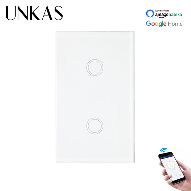 Настенный светильник ель света UNKAS стандарта США переключатель с Wi Fi 2 клавиши 1