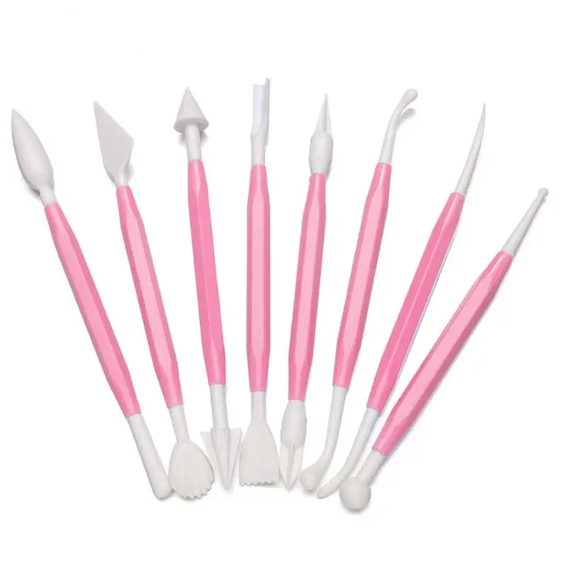 8Pcs/set Fondant Flower Carving Pen Cake Decoration Carved Group Shaping Modelling Craft Sugar Engraving Tools |
