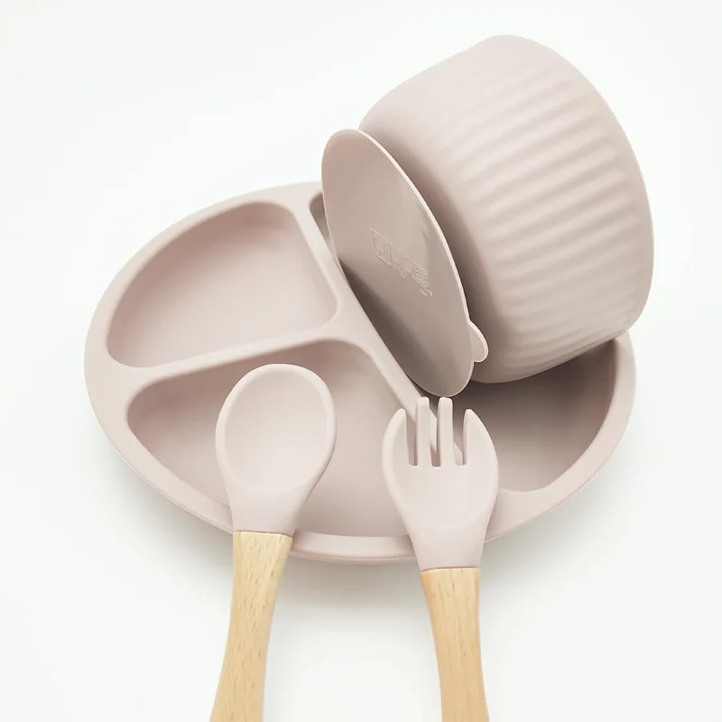 Набор детских силиконовых тарелок миска для кормления водонепроницаемая с