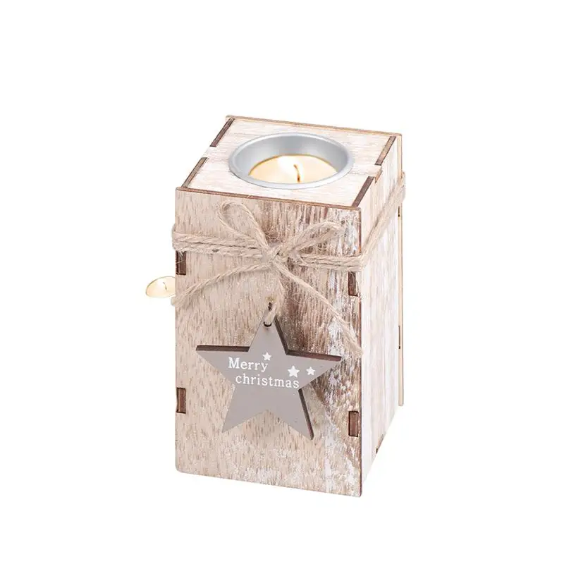 Креативный Рождественский мини деревянный подсвечник домашний декор настольное