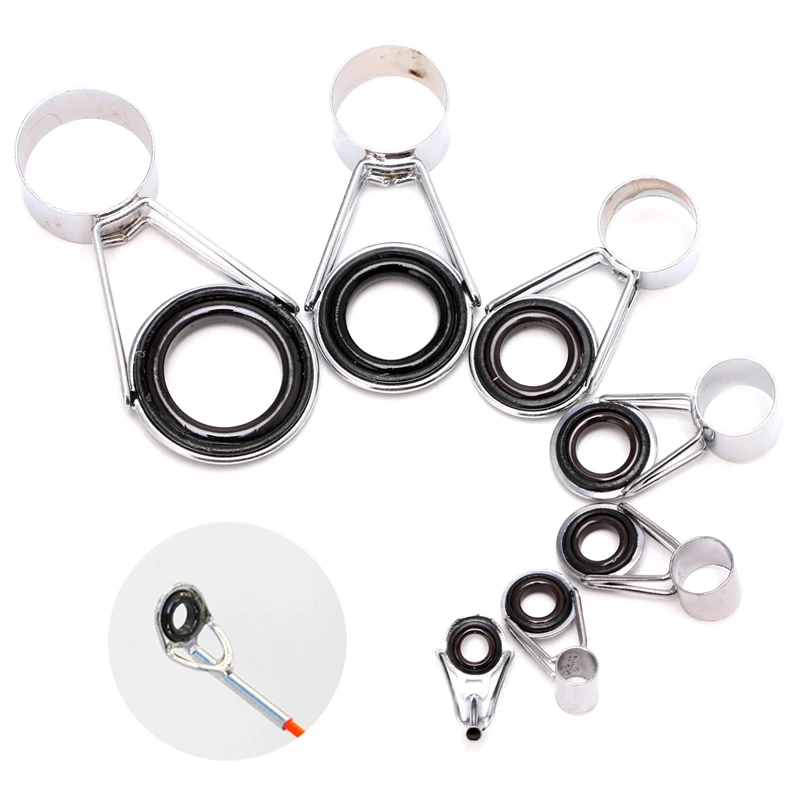 

7Pcs Telescopic Fishing Rod Guides Top Ring Set Raft Fishing Repair Accessories R58B