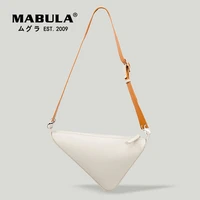 mabula triangle shape design crossbody bag for women simple stylish leather sling phone purses