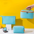 Новинка 2021, Женский чехол для макияжа карамельных цветов, кожаная косметичка, водонепроницаемая дорожная большая сумка на молнии для макияжа, сумка для мытья туалета