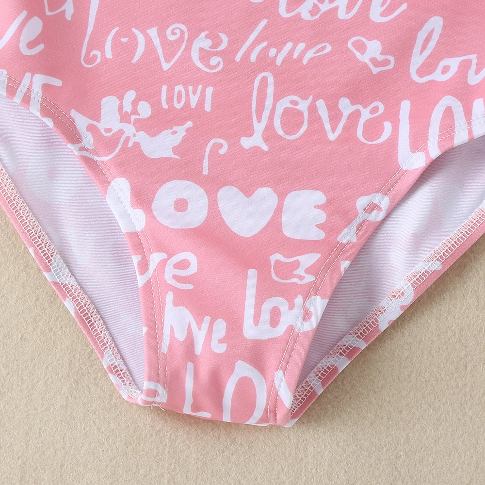 

Girls Swimsuit Kids Bikini Girl LOVE Letter Pattern One-Piece Swimsuit Cute Baby Girl Fashion Swimsuit
