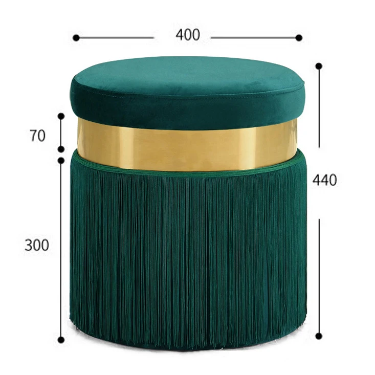 Nordic Винтаж роскошный золотистый железный металлический домашний табурет