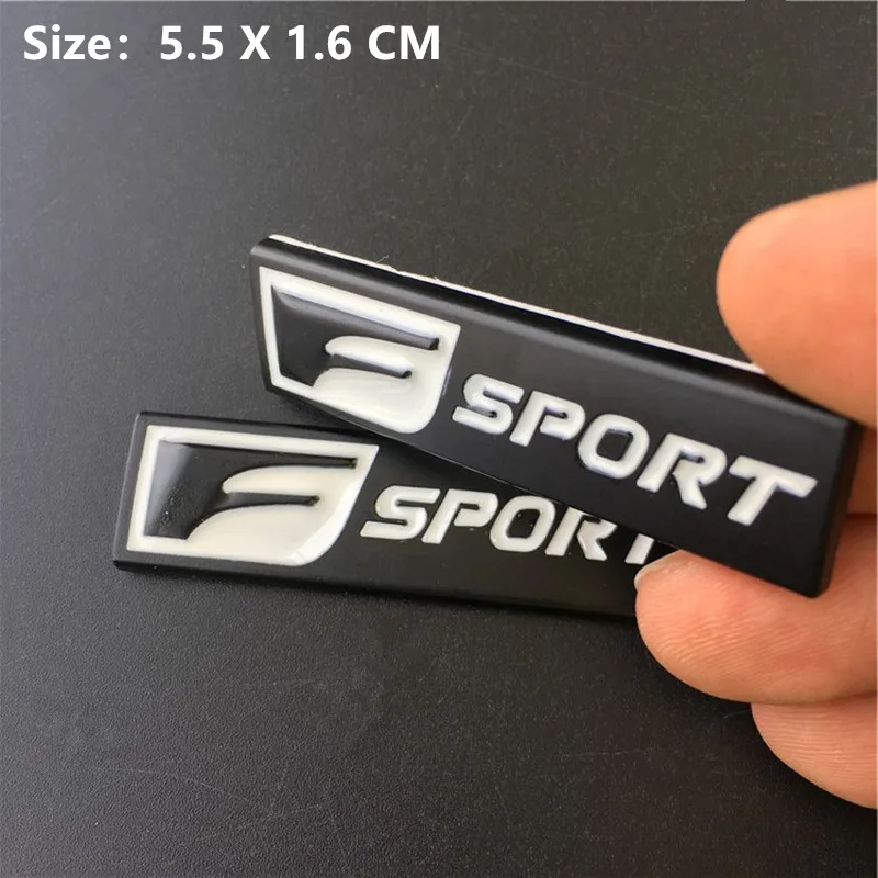2 Black 2pcs Универсальный металлический F спортивный логотип эмблема боковой двери наклейка эмблема на багажник автомобиля 3D наклейка для Lexus IS 250 350 GS 350 450 для Land rover - Название цвета: 2 Black 2pcs