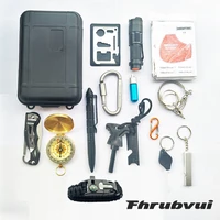 military outdoor travel survival kit set mini camping tools aid kit emergency multifunct survive wristband whistle blanket knife