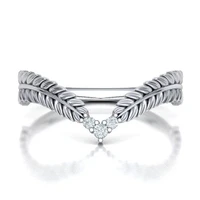 huitan simple stylish leaves shape women finger ring for party shine cz daily wearable ring delicate girl gift statement jewelry