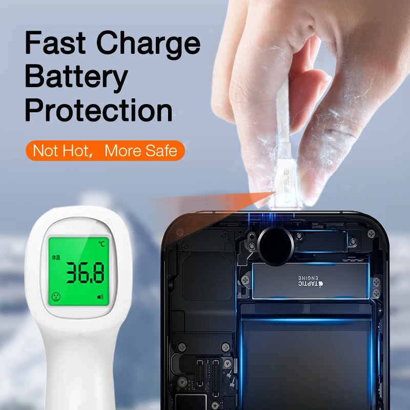 Кабель Cafele Micro Usb C а Type-c кабель для быстрой зарядки телефона Xiaomi mi 9 iPhone 11 12 Pro Max XR