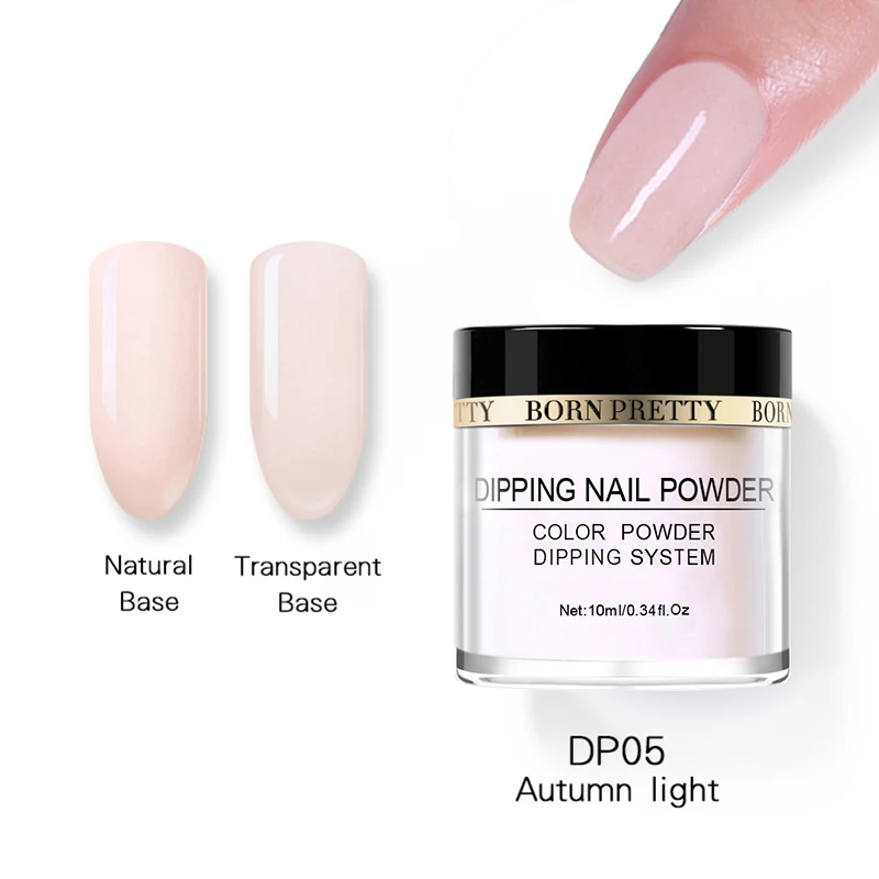BORN PREETY Nail Dipping Gradient Color French Nail Glitter White Powder without Lamp Cure Nail Art Decorations Fan Brush - Цвет: BPDP05