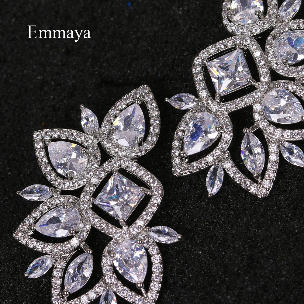 Emmaya New Fashion Fascinating Design Geometry Shape For Women Elegant Earring With AAA Zirconia Modern Jewelry Wedding party | Украшения и
