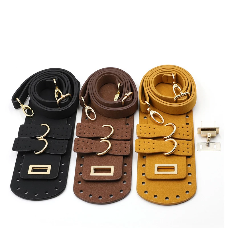 5 Pcs/Set Artificial Leather Shoulder Bag Replacement Sewing Accessories for DIY Hand-Woven Crocheting Handbag Projects Making