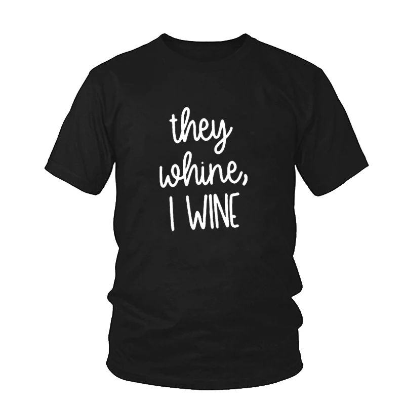 

Casaul Style Aesthetic Tops Trendy Graphic T Shirt They Whine I Wine T-Shirt Unisex Mom Life Shirt Gifts for Mom Gray Tee Cute