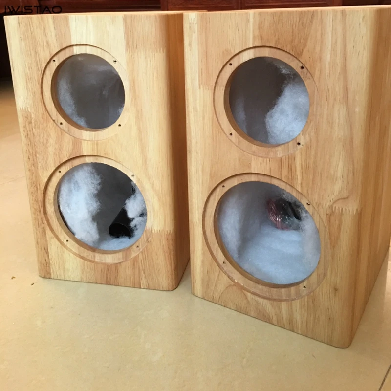 IWISTAO HIFI 2 Way Speaker Empty Cabinet 6.5 Inches 1 Pair Finished Pure Solid Wood Inverted for Tube Amplifier