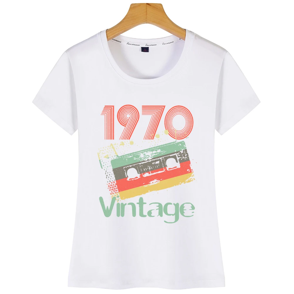 Женские топы футболка 1970 винтажная Смешанная лента 50 й день рождения базовая